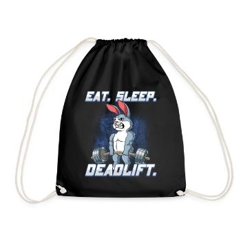 Hase Bodybuilding Fitness Gym Deadlift - Turnbeutel - Schwarz - Vorne
