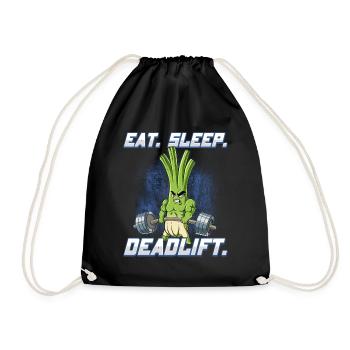 Lauch Bodybuilding Fitness Gym Deadlift - Turnbeutel - Schwarz - Vorne