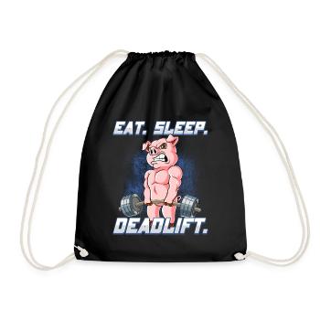 Schwein Bodybuilding Fitness Gym Deadlift - Turnbeutel - Schwarz - Vorne