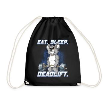 Koala Bodybuilding Fitness Gym Deadlift - Turnbeutel - Schwarz - Vorne