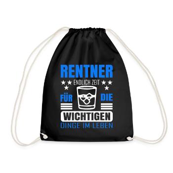 Rentner Rente Rentenbeginn Whiskeytrinker Whiskey - Turnbeutel - Schwarz - Vorne