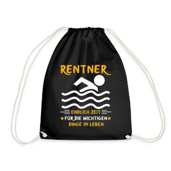 Rentner Rente Rentenbeginn Schwimmen Schwimmer - Turnbeutel - Schwarz - Vorne