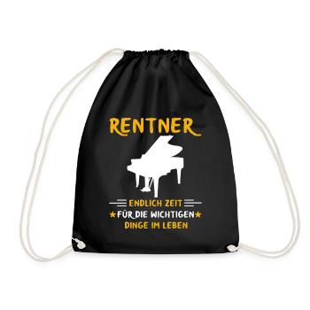 Rentner Rente Rentenbeginn Piano Pianist - Turnbeutel - Schwarz - Vorne