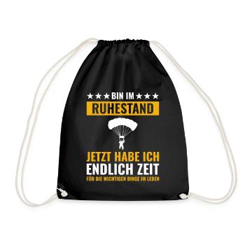 Rentner Rente Rentenbeginn Fallschirmspringen - Turnbeutel - Schwarz - Vorne