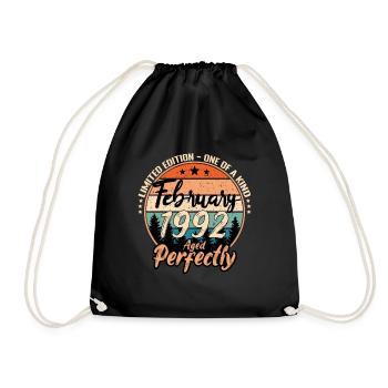 February 1992 anniversary 1992 legends February - Drawstring Bag - black - Front