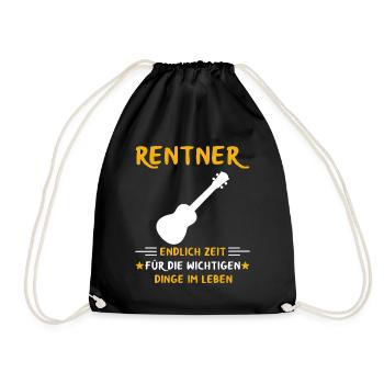 Rentner Rente Rentenbeginn Ukulele - Turnbeutel - Schwarz - Vorne