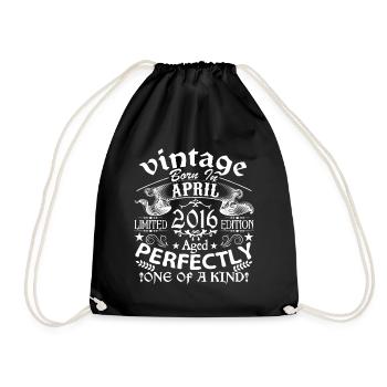 April 2016 | anniversary 2016 Vintage April - Drawstring Bag - black - Front