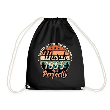März 1955 Jubiläum 1955 Legenden März - Turnbeutel - Schwarz - Vorne