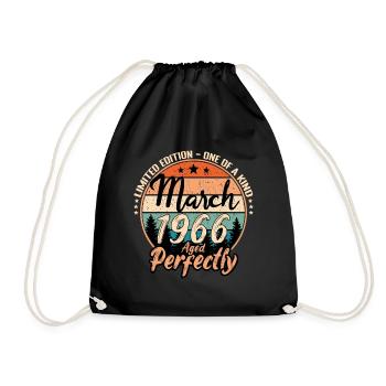 March 1966 anniversary 1966 legends March - Drawstring Bag - black - Front
