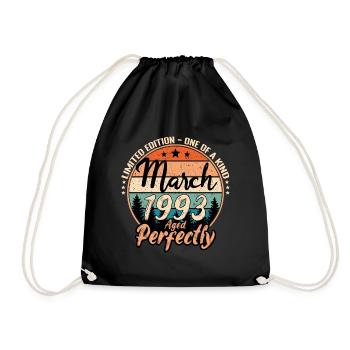 März 1993 Jubiläum 1993 Legenden März - Turnbeutel - Schwarz - Vorne