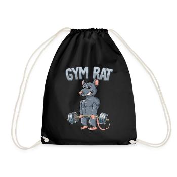 Gym Rat Bodybuilding Fitness Gym - Turnbeutel - Schwarz - Vorne