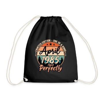 April 1985 anniversary 1985 legends April - Drawstring Bag - black - Front