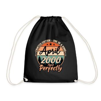 April 2000 anniversary 2000 legends April - Drawstring Bag - black - Front