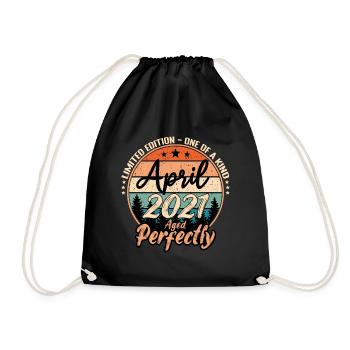 April 2021 Jubiläum 2021 Legenden April - Turnbeutel - Schwarz - Vorne