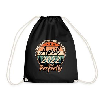 April 2022 Jubiläum 2022 Legenden April - Turnbeutel - Schwarz - Vorne