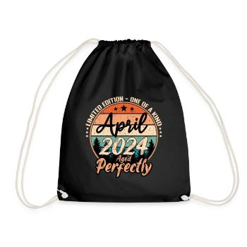 April 2024 anniversary 2024 legends April - Drawstring Bag - black - Front