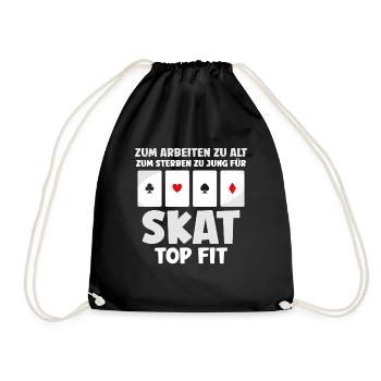 Zum arbeiten zu alt Skat top fit - Turnbeutel - Schwarz - Vorne