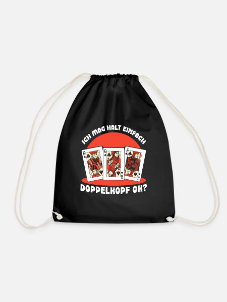 Ich mag halt einfach - Doppelkopf ok? - Turnbeutel - Schwarz