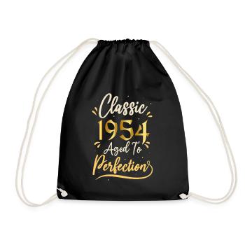 Geburtstag 1954 Geschenk 1954 Classic 1954 - Turnbeutel - Schwarz - Vorne
