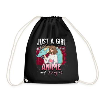 Anime Otaku Weeb - Drawstring Bag - black - Front