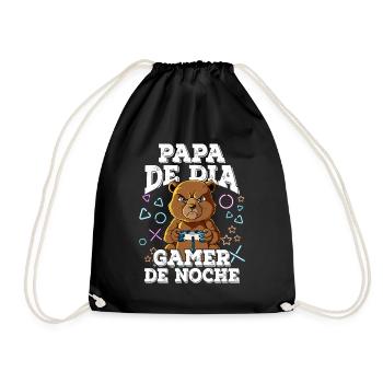 Day Dad Gamer Night Father's Day - Drawstring Bag - black - Front