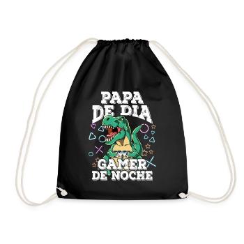 Day Dad Gamer Night Father's Day - Drawstring Bag - black - Front
