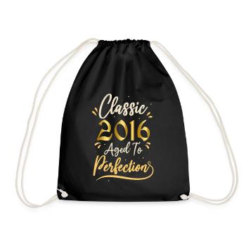 Birthday 2016 gift 2016 Classic 2016 - Drawstring Bag - black - Front