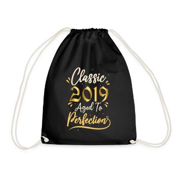 Birthday 2019 gift 2019 Classic 2019 - Drawstring Bag - black - Front