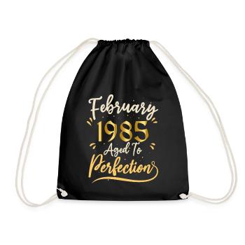 Februar 1985 Februar perfekt gealtert 1985 - Turnbeutel - Schwarz - Vorne