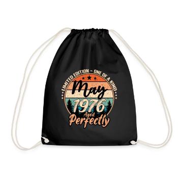 May 1976 anniversary 1976 legends May - Drawstring Bag - black - Front