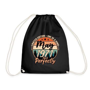 Mai 1971 anniversaire 1971 légendes Mai - Sac de sport léger - noir - Devant