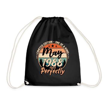 Mai 1988 Jubiläum 1988 Legenden Mai - Turnbeutel - Schwarz - Vorne