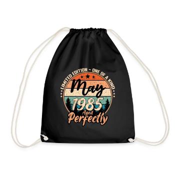 May 1985 anniversary 1985 legends May - Drawstring Bag - black - Front