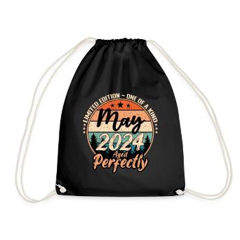 May 2024 anniversary 2024 legends May - Drawstring Bag - black - Front