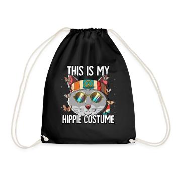 60s 70s Costume This Is My Hippie Costume - Drawstring Bag - black - Front