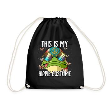 Costume des années 60 des années 70 Ceci est mon costume hippie - Sac de sport léger - noir - Devant