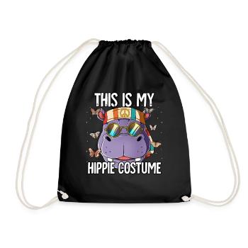 60s 70s Costume This Is My Hippie Costume - Drawstring Bag - black - Front