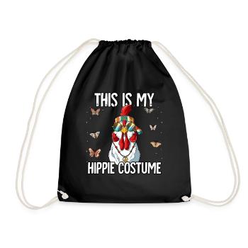 60s 70s Costume This Is My Hippie Costume - Drawstring Bag - black - Front