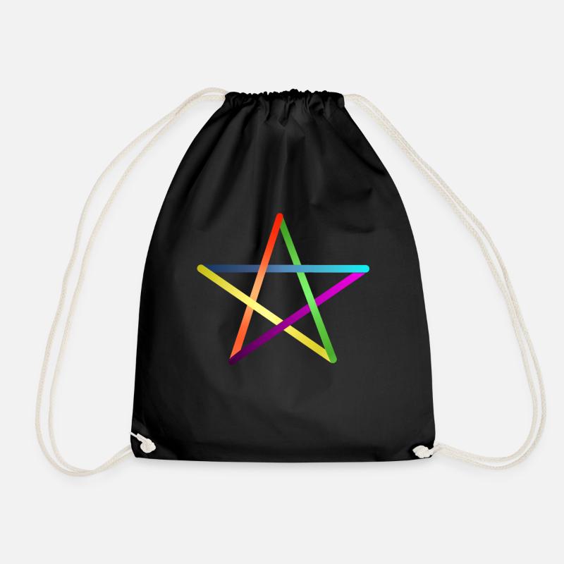 Triangles - graphics - graphic design - Drawstring Bag - black
