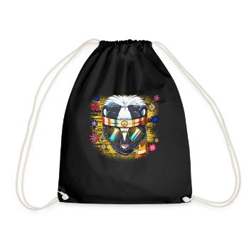 60s 70s Costume Groovy Hippie - Sac de sport léger - noir - Devant
