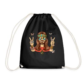 60s 70s Costume Groovy Hippie - Sac de sport léger - noir - Devant