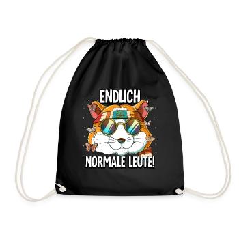Endlich Normale Leute Hippie Goa Rave - Turnbeutel - Schwarz - Vorne