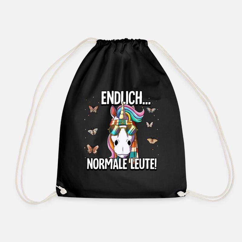Endlich Normale Leute Hippie Goa Rave - Turnbeutel - Schwarz