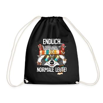 Endlich Normale Leute Hippie Goa Rave - Turnbeutel - Schwarz - Vorne
