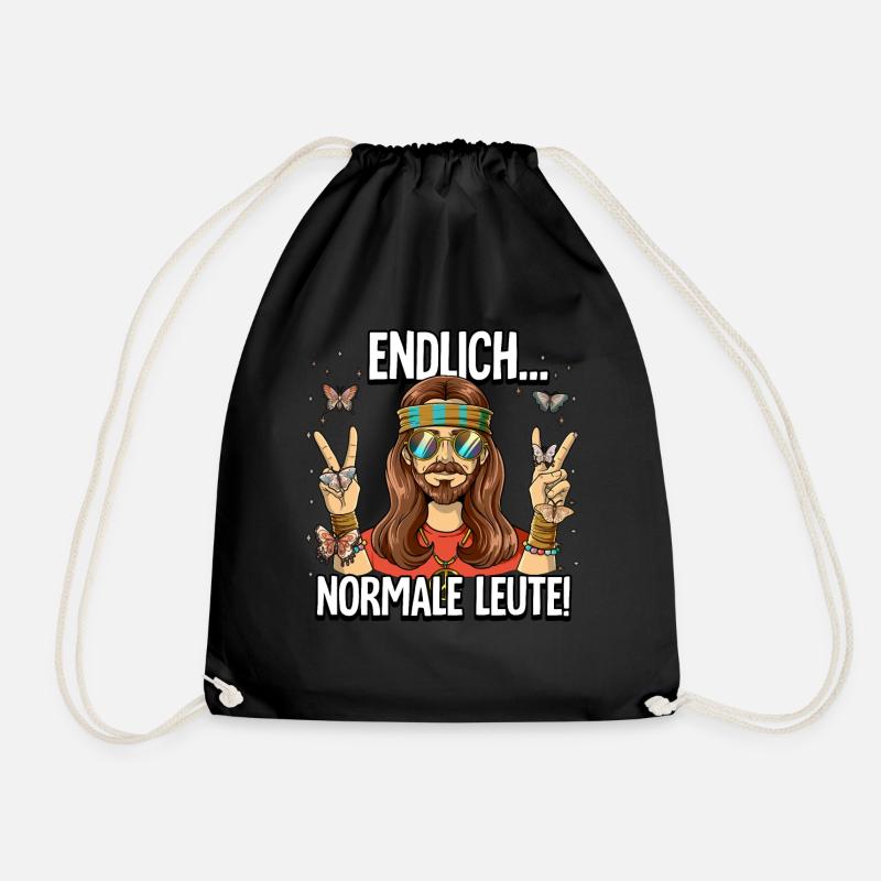 Endlich Normale Leute Hippie Goa Rave - Turnbeutel - Schwarz