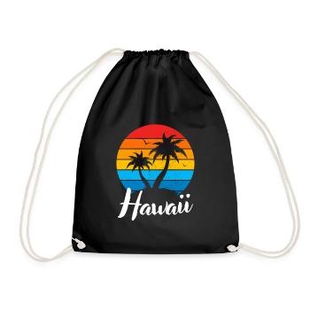 Tropical Summer Vacation Palms Retro Hawaii - Sac de sport léger - noir - Devant