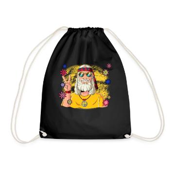60s 70s Costume Groovy Hippie - Sac de sport léger - noir - Devant