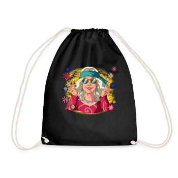années 60 70 Costume Groovy Hippie - Sac de sport léger - noir - Devant