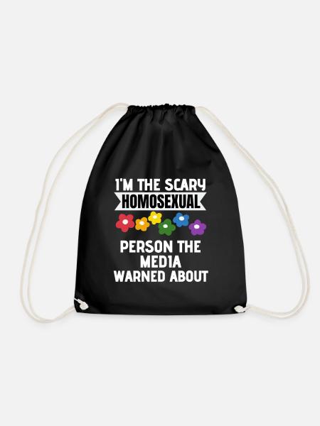 Gay Gay Pride Gift Funny LGBTQ - Drawstring Bag - black