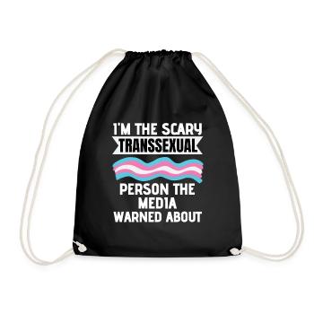 Transgender LGBT Lustiges Geschenk Transsexuell - Turnbeutel - Schwarz - Vorne